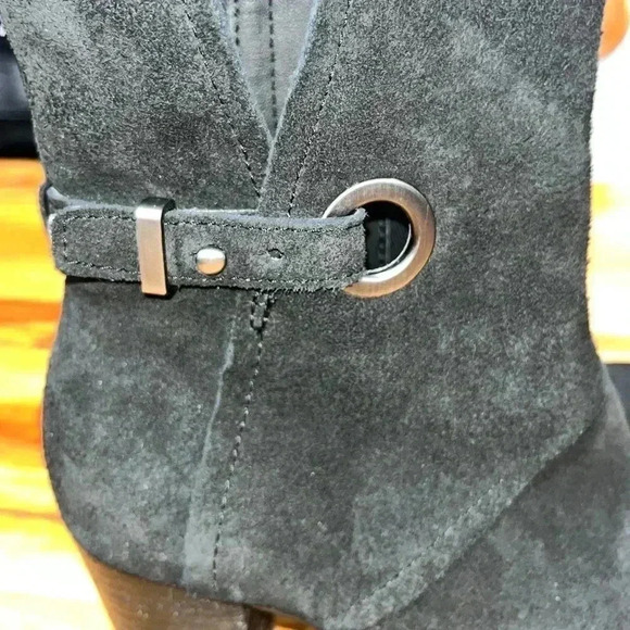 UGG KOOLABURRA Samiah Ankle Boots Ortholite stacked heel suede black side zip - Picture 6 of 13